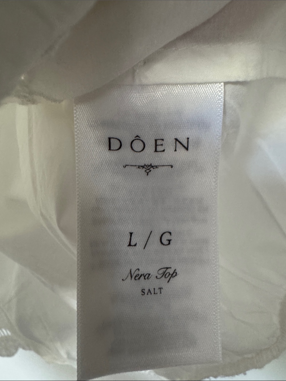 Doen Nera Salt White Embroidered Eyelet Tie-Front Cropped Blouse Large - Picture 8 of 8